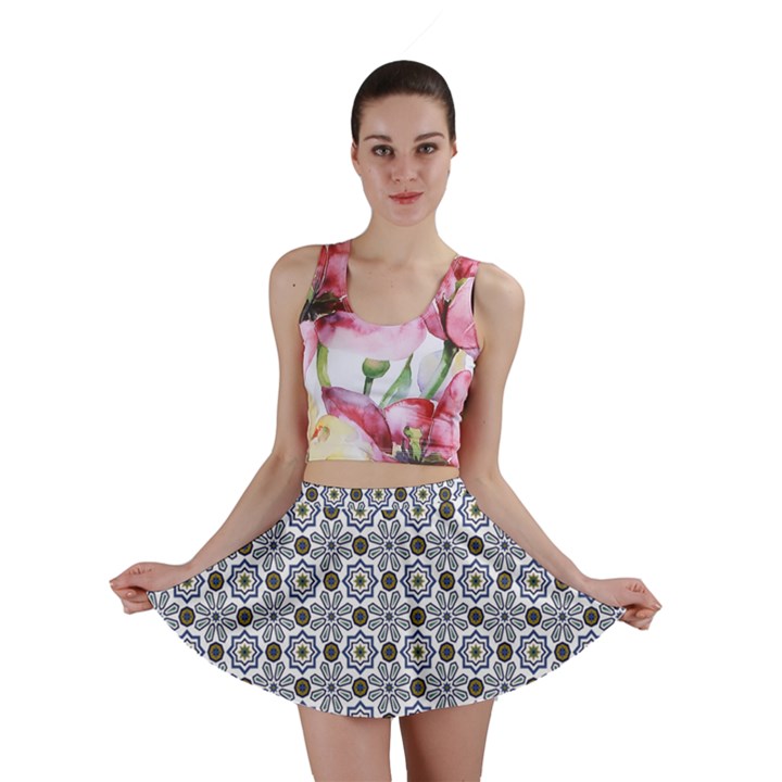 Flower Branch Corolla Wreath Lease Mini Skirt