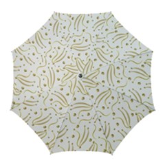 Illustration Pattern Seamless Golden 3d Golf Umbrellas by danenraven