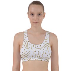 Illustration Pattern Seamless Golden 3d Back Weave Sports Bra by danenraven