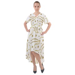 Illustration Pattern Seamless Golden 3d Front Wrap High Low Dress by danenraven