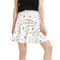 Illustration Pattern Seamless Golden 3d Waistband Skirt by danenraven