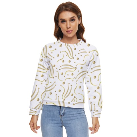 Illustration Pattern Seamless Golden 3d Women s Long Sleeve Raglan Tee by danenraven