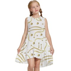 Illustration Pattern Seamless Golden 3d Kids  Frill Swing Dress by danenraven