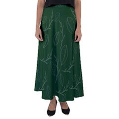 Leaves Leaf Foliage Plant  Background Flared Maxi Skirt by danenraven