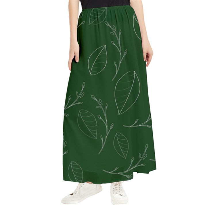 Leaves Leaf Foliage Plant  Background Maxi Chiffon Skirt