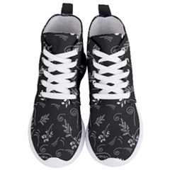 Leaves Doodle Digital Paper Foliage Women s Lightweight High Top Sneakers by danenraven