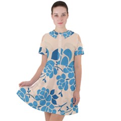 Flower Petal Branch Corolla Short Sleeve Shoulder Cut Out Dress  by danenraven