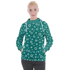 Flowers Floral Background Green Women s Hooded Pullover by danenraven