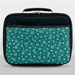 Flowers Floral Background Green Lunch Bag by danenraven