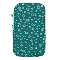 Flowers Floral Background Green Waist Pouch (large) by danenraven