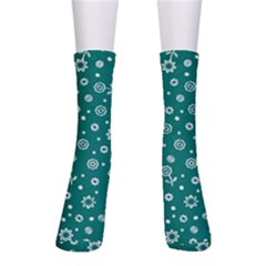 Flowers Floral Background Green Crew Socks by danenraven