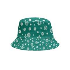 Flowers Floral Background Green Bucket Hat (kids) by danenraven