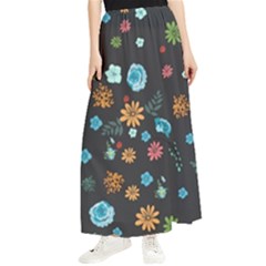 Flowers-leaves Leaf Background Floral Flora Maxi Chiffon Skirt by danenraven