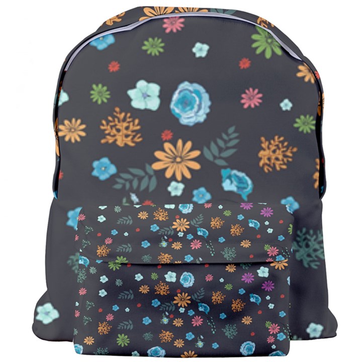 Flowers-leaves Leaf Background Floral Flora Giant Full Print Backpack