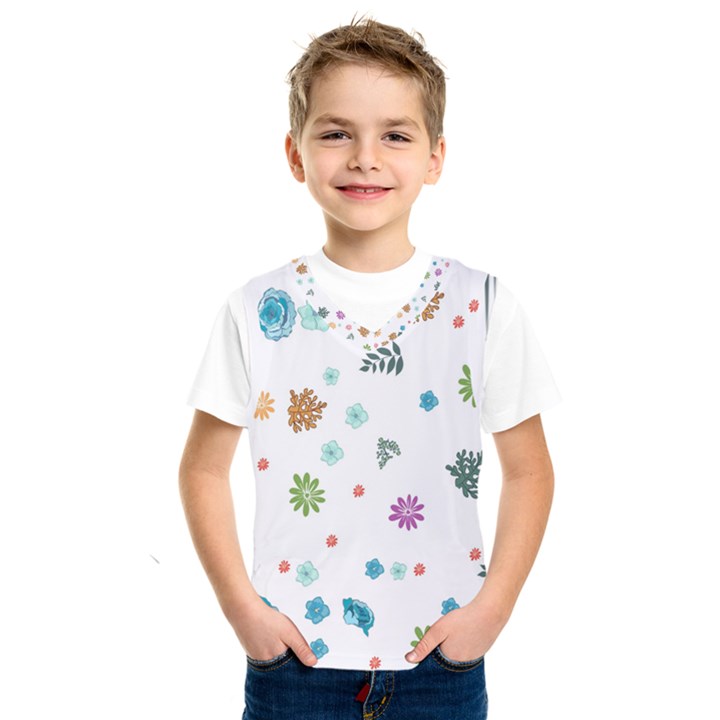 Flower Leaf Leaves Background Floral Kids  Basketball Tank Top