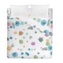 Flower Leaf Leaves Background Floral Duvet Cover Double Side (Full/ Double Size) View1