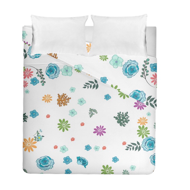 Flower Leaf Leaves Background Floral Duvet Cover Double Side (Full/ Double Size)