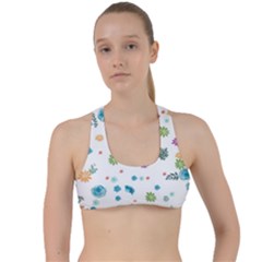 Flower Leaf Leaves Background Floral Criss Cross Racerback Sports Bra by danenraven