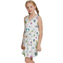 Flower Leaf Leaves Background Floral Kids  Sleeveless Tiered Mini Dress View2