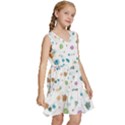 Flower Leaf Leaves Background Floral Kids  Sleeveless Tiered Mini Dress View3