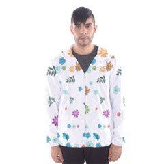 Flowers Flower Leaf Leaves Background Floral Flora Men s Hooded Windbreaker by danenraven