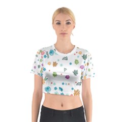 Flowers Flower Leaf Leaves Background Floral Flora Cotton Crop Top by danenraven