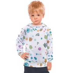 Flowers Flower Leaf Leaves Background Floral Flora Kids  Hooded Pullover by danenraven