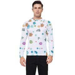 Flowers Flower Leaf Leaves Background Floral Flora Men s Long Sleeve Rash Guard by danenraven