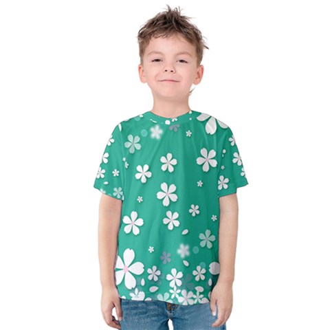 Illustration Background Daisy Flower Floral Kids  Cotton Tee by danenraven