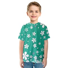 Illustration Background Daisy Flower Floral Kids  Sport Mesh Tee