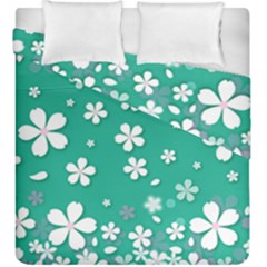 Illustration Background Daisy Flower Floral Duvet Cover Double Side (king Size) by danenraven