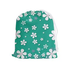 Illustration Background Daisy Flower Floral Drawstring Pouch (xl) by danenraven