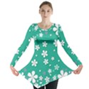 Illustration Background Daisy Flower Floral Long Sleeve Tunic  View1