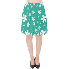 Illustration Background Daisy Flower Floral Velvet High Waist Skirt by danenraven