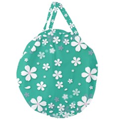 Illustration Background Daisy Flower Floral Giant Round Zipper Tote by danenraven