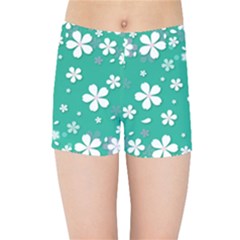 Illustration Background Daisy Flower Floral Kids  Sports Shorts by danenraven