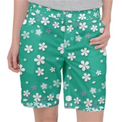 Illustration Background Daisy Flower Floral Pocket Shorts by danenraven