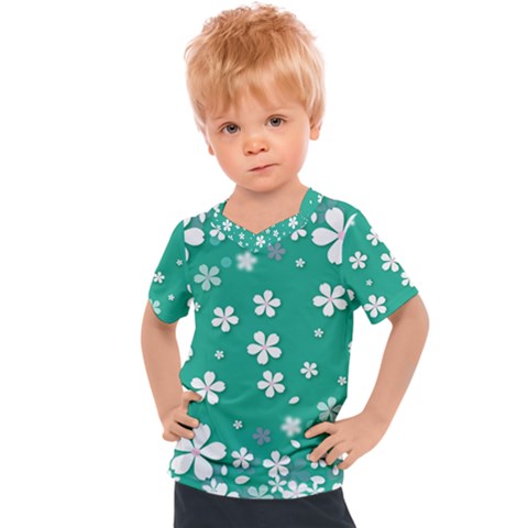 Illustration Background Daisy Flower Floral Kids  Sports Tee by danenraven