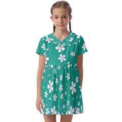 Illustration Background Daisy Flower Floral Kids  Asymmetric Collar Dress by danenraven