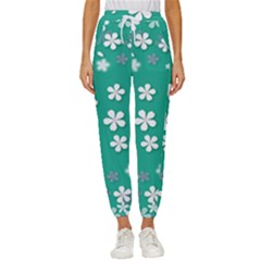 Illustration Background Daisy Flower Floral Cropped Drawstring Pants by danenraven