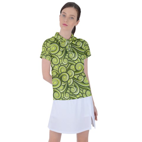 Flower Floral Flora Green Women s Polo Tee by danenraven