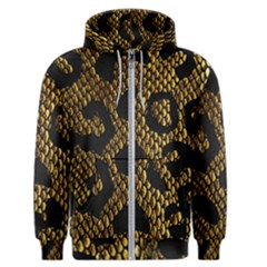 Metallic Snake Skin Pattern Men s Zipper Hoodie