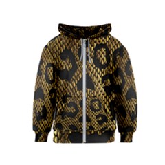 Metallic Snake Skin Pattern Kids  Zipper Hoodie