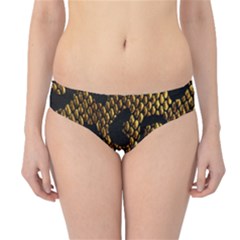 Metallic Snake Skin Pattern Hipster Bikini Bottoms by BangZart