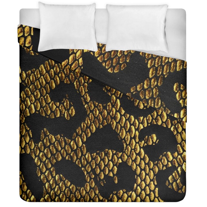 Metallic Snake Skin Pattern Duvet Cover Double Side (California King Size)