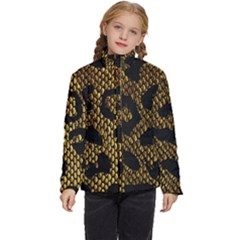 Metallic Snake Skin Pattern Kids  Puffer Bubble Jacket Coat by BangZart