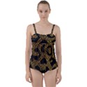 Metallic Snake Skin Pattern Twist Front Tankini Set View1