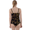 Metallic Snake Skin Pattern Twist Front Tankini Set View2