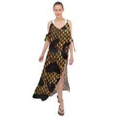 Metallic Snake Skin Pattern Maxi Chiffon Cover Up Dress by BangZart