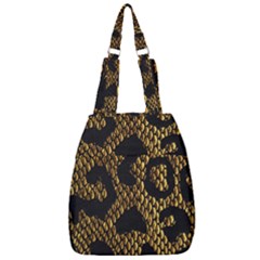 Metallic Snake Skin Pattern Center Zip Backpack by BangZart